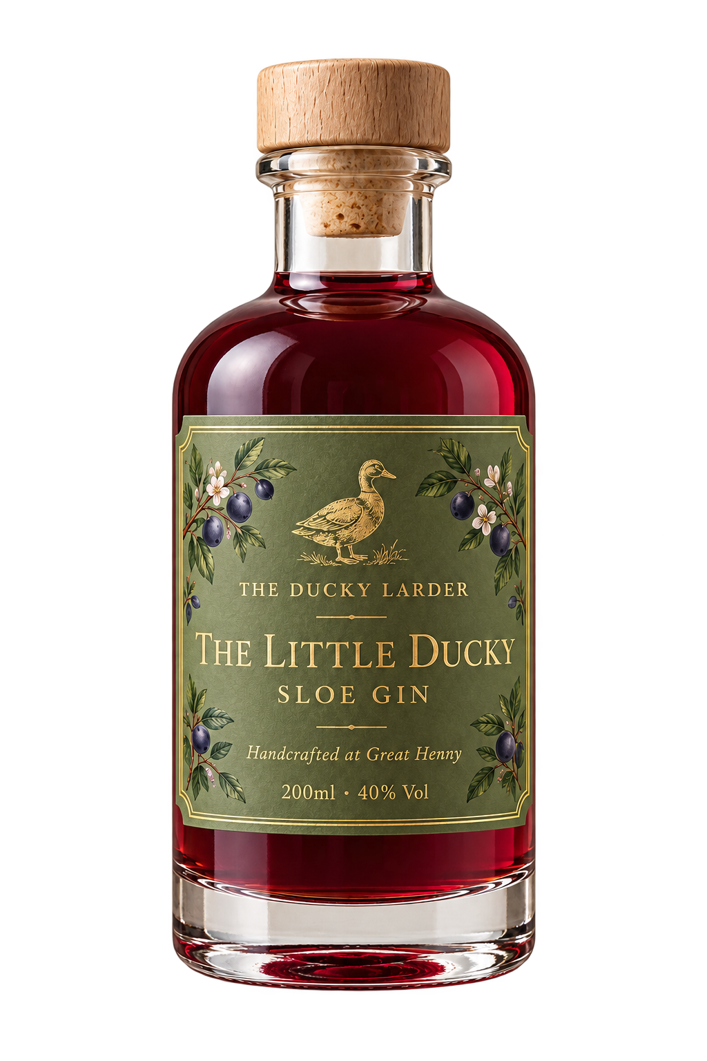 The Little Ducky Sloe Gin 200ml bottle